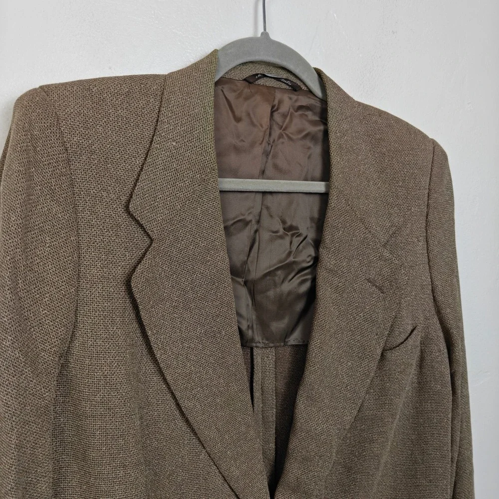 Canali Mens Blazer 50 40 US Brown Silk Wool Two Button Textured Italian Luxury
